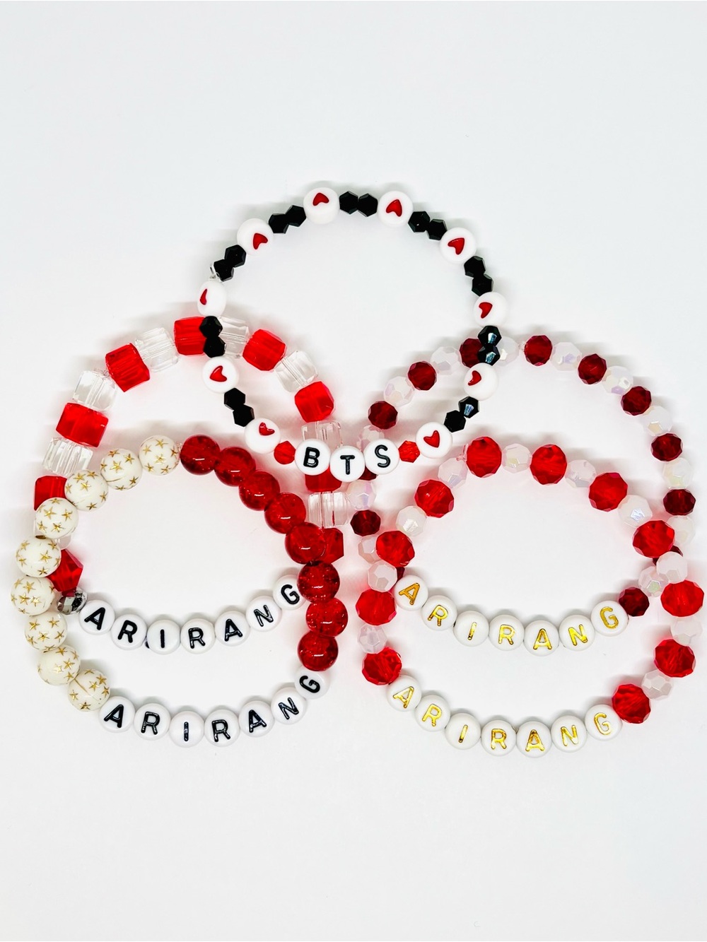(5pcs) BTS ARIRANG BRACELET BUNDLE WHITE GOLD RED BLACK